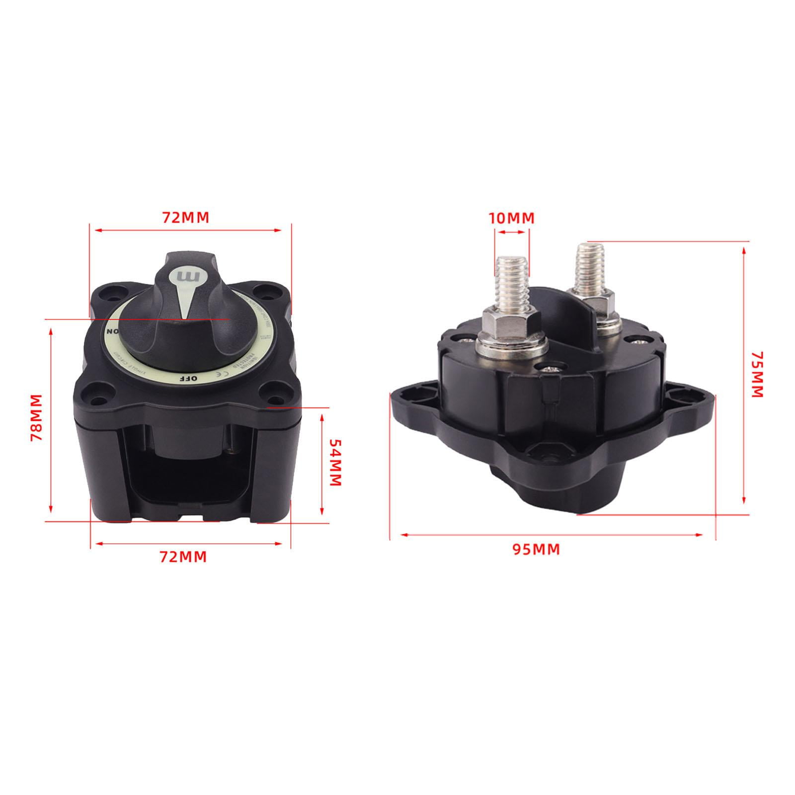 Wzmzjy Battery on Off Disconnect Switch 300A Easy Installation 12V to 48V Cutoff Switch