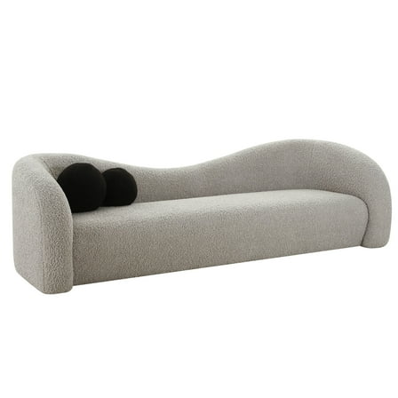 Leonie Grey Faux Shearling Sofa