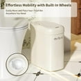 thumbnail image 3 of Motion Sensor Adsorption Bag Bathroom Metal Trash Can with Lid and Wheels, 10L/2.6gal Automatic Removable Slim Electric Narrow Waste Basket for Near Desk Office, Bedroom, Kitchen, Rv, White, 3 of 7