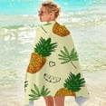 thumbnail image 7 of Realhomelove Tropical Yellow Pineapple Pattern Beach Towel – Unique Design Watercolor Floral Hawaiian Pattern, Oversized (30”x 60”) Beach Towels for Adults, Kids - Quick Dry Travel Towel, 7 of 7