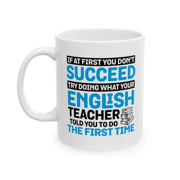 English Teacher 11 oz Coffee Mug - Grammar Humor White Ceramic Gift