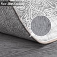 thumbnail image 4 of HOMERRY Foldable Area Rug 5' x 7' Washable Floral Geometric Rug Anti-Slip Backing Rugs for Living Room, Gray, 4 of 6