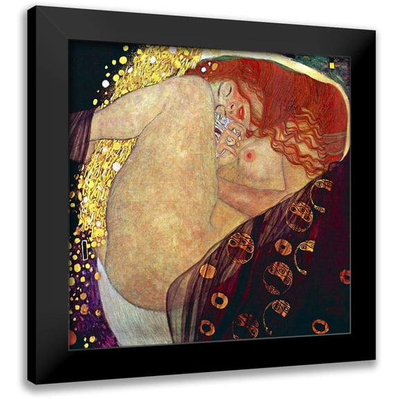 Klimt, Gustav 12x12 Black Modern Framed Museum Art Print Titled - Danae, 1907-1908