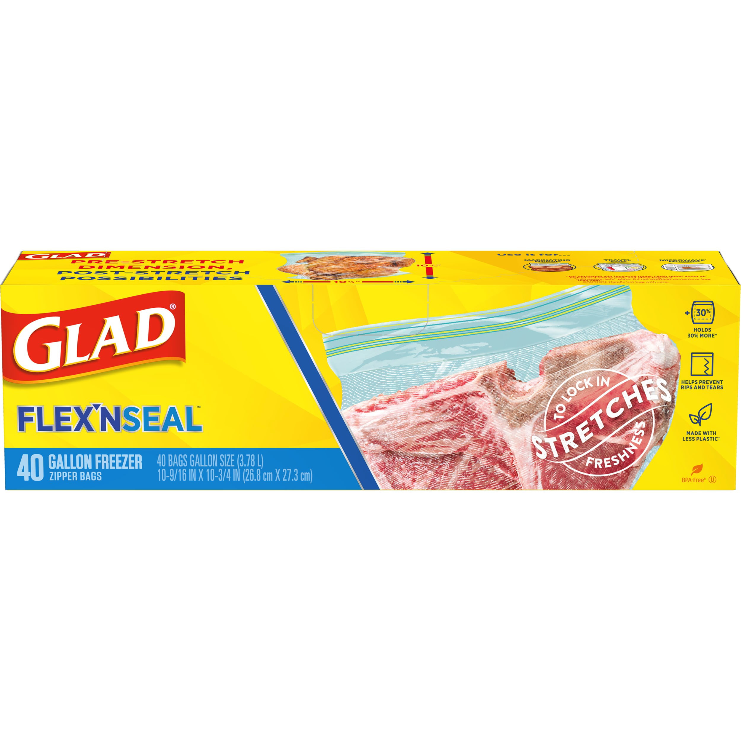 Glad Quart Medium Freezer Zipper Bags (40 ct), Delivery Near You