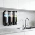 thumbnail image 3 of Dispensador de jabón de pared para baño, organizador de champú, acondicionador, gel de ducha, ahorra espacio, bomba de empuje, dispensador de líquido, 3 of 8