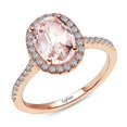 thumbnail image 3 of Lafonn Classic Sterling Silver Rose Gold Plated Morganite Ring (2.26 CTTW), 3 of 5