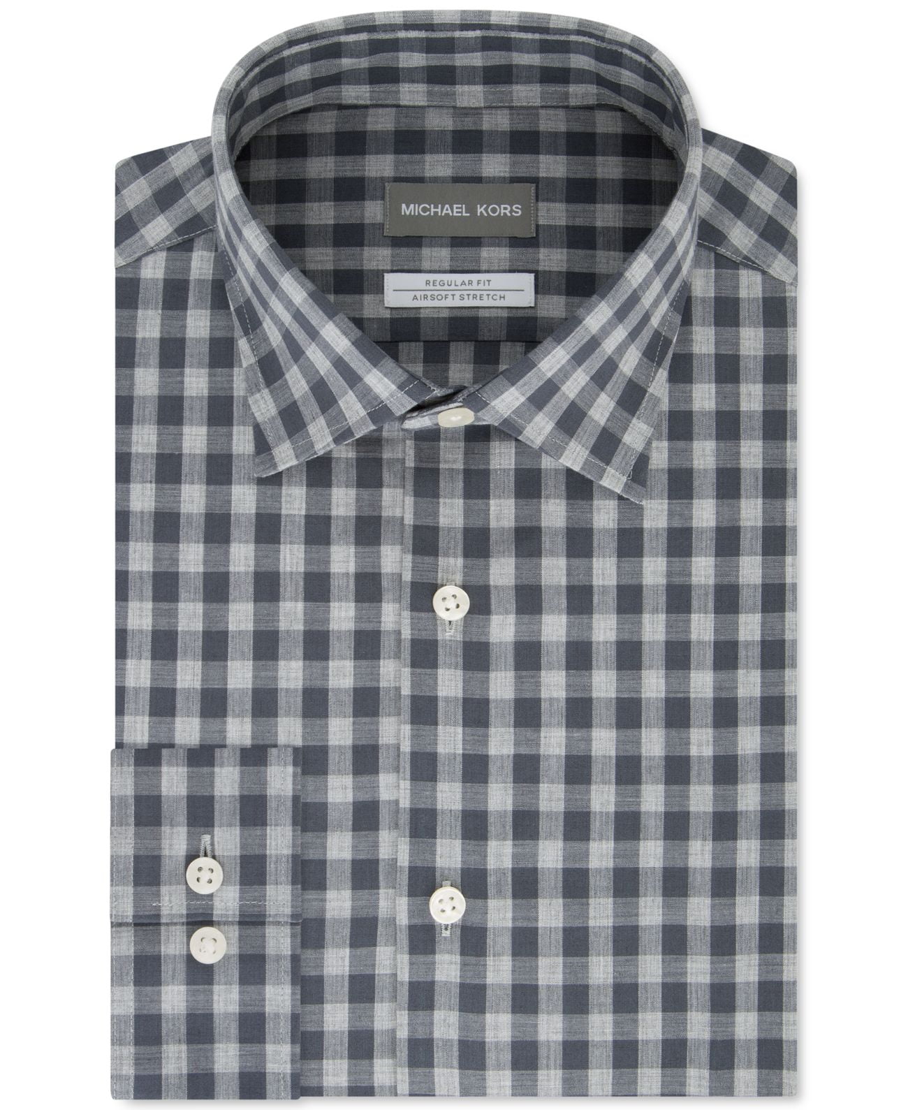 Michael Kors Men's Classic/Regular-Fit Dress Shirt (Gray, 16 1/2-36/37) -  