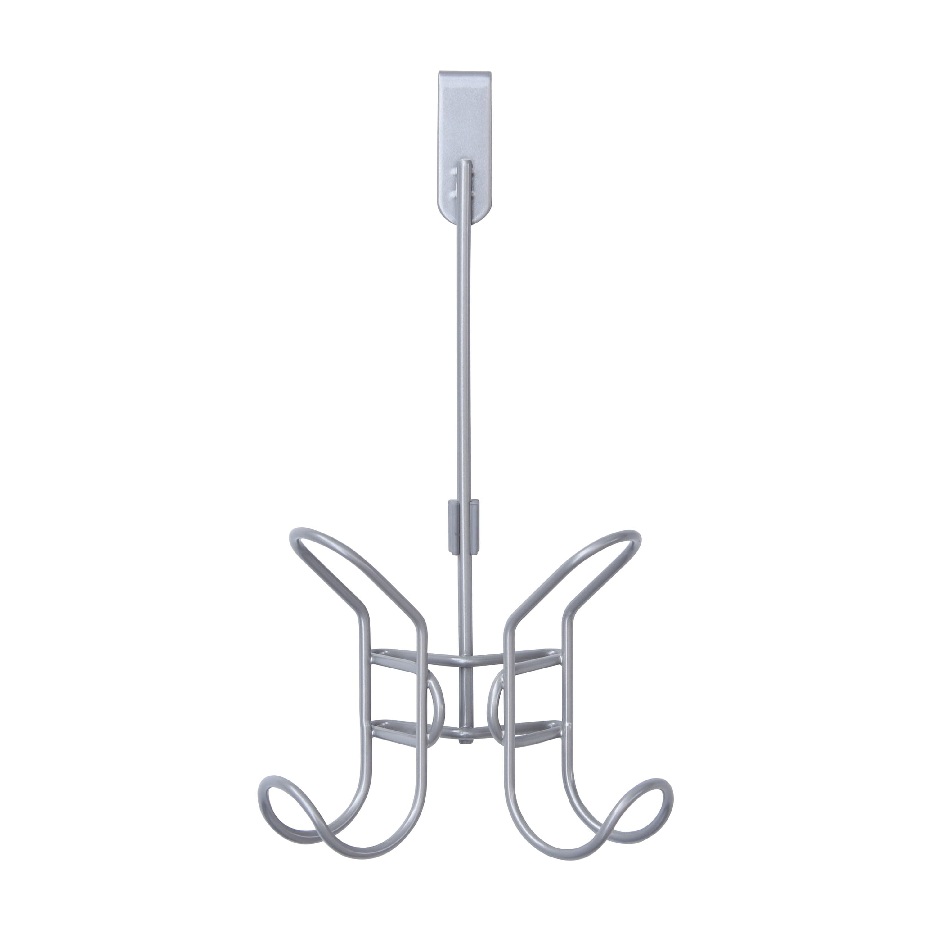 Mainstays Over the Door Double Hook, Satin Nickel Finish
