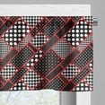 thumbnail image 5 of Ambesonne Shapes Valance & Curtain, Geometric Retro Illustration, 55"x45", Scarlet White Black, 5 of 6