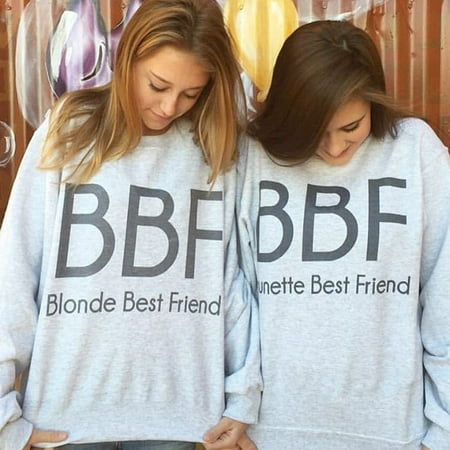 Women Hoodies Brunette Best Friends BBF BFF Blonde Best Friend Print Harajuku Girlfriends Sweatshirt Women Fashion