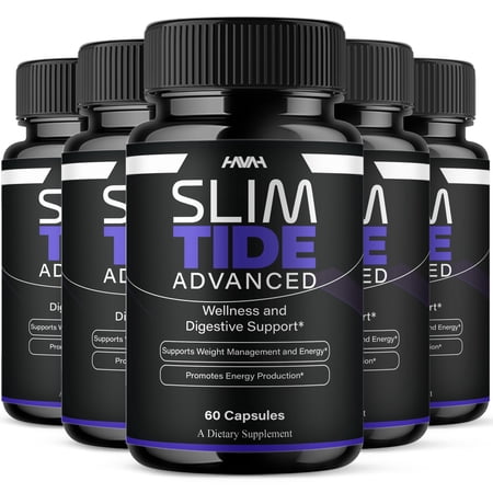 (5 Pack) Slimtide Advanced Daily Health Mangement Capsules, Slim Tide Advanced Formula (300 Capsules)