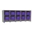 thumbnail image 2 of 10 Section Wall Mount Coat Locker - with Trays - Purple, 2 of 7