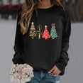 thumbnail image 5 of VBARHMQRT Sweat à Capuche pour Femmes Manches Longues Col Rond Imprimé de Noël Léger, 5 of 5