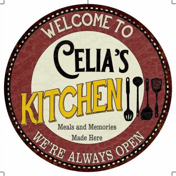 Celia's Kitchen 14" Round Metal Sign Bar Game Room Wall Decor 100140040373