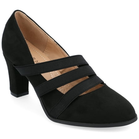 

Journee Womens Loren Comfort Insole Wide Width Round Toe Mid Block Heel Pumps