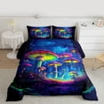 thumbnail image 2 of Castle Fairy Magic Mushroom Twin Comforter Sets for Kids,Abstract Starry Sky Bedding Set, 2 of 8