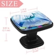 thumbnail image 4 of 4 Pcs Square Cabinet Handle Cupboard Knob Drawer Pulls Handle Underwater World Dolphins Drawer Knobs with Screws Furniture Decoration, 4 of 7