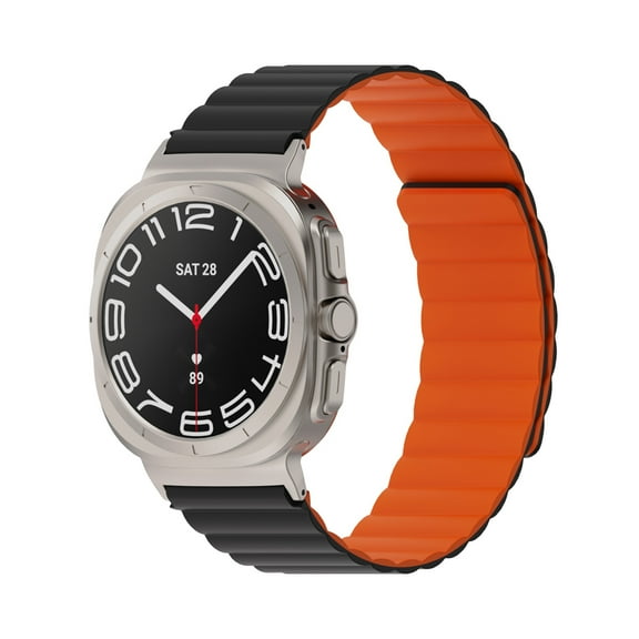 Shellify Straps for Galaxy Watch Ultra 47mm, Magnetic Silicone Watch Band Adjustable Elastic Soft Sport Replacement Strap for Men Women,A