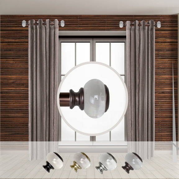 Domovina Bettina 1-inch Side Curtain Rod 12-20 Inches (Set of 2)-Color:Bronze