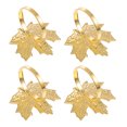 thumbnail image 4 of Shisuyan Décoration de Fête Autume Serviette Anneau Érable Doré 4 Pcs 2.4x2.2in, 4 of 8