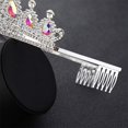 thumbnail image 5 of Bridal Crystal Tiara Princess Crown Chromatic Rhinestone Wedding Headpiece Prom Party Bridesmaid Hair Accessories for Women and Girls, 5 of 14