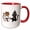 Red/White, variant on 3drose, Funny Bride and Groom Kitty Cat Wedding Cartoon, 11oz Magic Transforming Mug