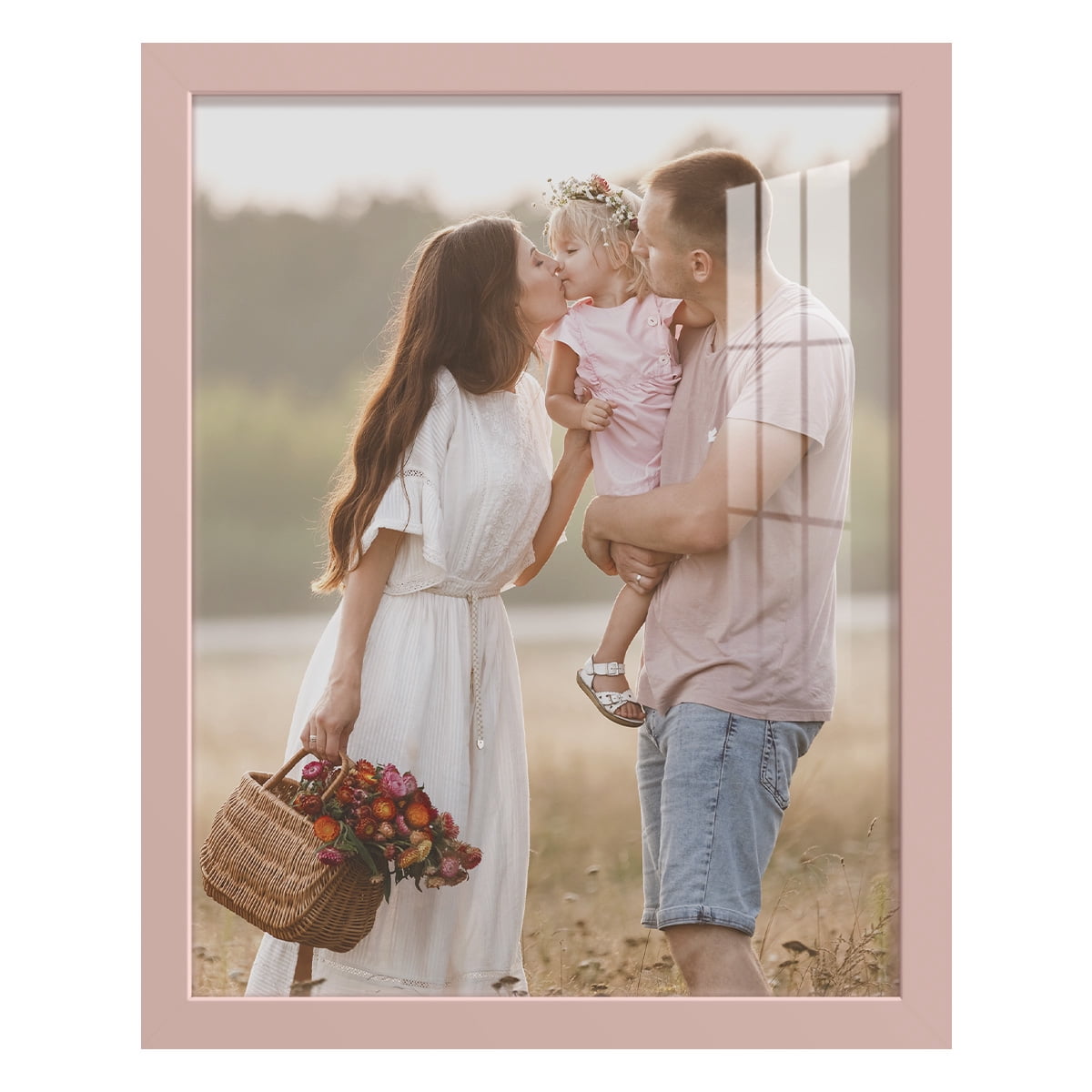 Modern Real Wood 11x14 inch Picture Frame in Pink