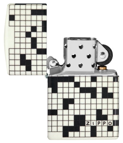 Zippo Lighter - Customized Engraved Message Crossword Puzzle Design 46285