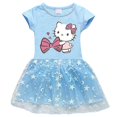 thumbnail image 1 of Hello Kitty Robe Plissée Princesse Patchwork Imprimée Mignonne pour Enfants, 1 of 2