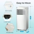 thumbnail image 6 of 8000 BTU Portable Air ConditionerPowerful Home AC Unit with Built-in Dehumidifier & Fan ModeCools 350 Sq.Ft Portable ACWhite, 6 of 7