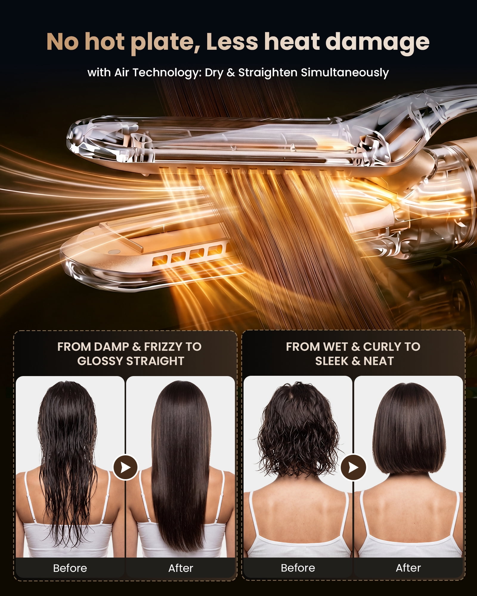 6-in-1 Hot Air Styler, Hair Dryer & Multi-Hair Styler with Auto-Curler, Straightener, Volumizing Brushes, Frizz-Free Hair Tool for Curling, Straightening, Smoothing & Adding Volume, No Heat Damage