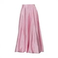 thumbnail image 3 of Women Maxi Skirt Women's Maxi Skirt Solid Color Satin Style Long Skirt for Spring Autumn Versatile Sweet Women's A-line Skirt for Wear Long Skirt, 3 of 8