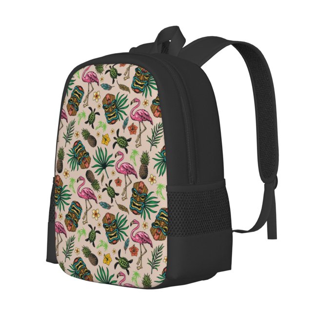 Fotbe Tropical Mask Flamingo Mochila para Hombre y Mujer - Tela Oxford 600D Resistente - Mochila Impermeable de Gran Capacidad para Escuela, Viajes y Senderismo