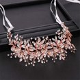 thumbnail image 2 of Diadema nupcial Ifeng con hojas y flores, tiara de cristal, corona para boda, accesorio para el cabello para mujeres y niñas (oro rosa), 2 of 5