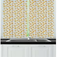 thumbnail image 1 of Crown Kitchen Curtains, Randomly Scattered Royalty Ornamental Palace Items Along Regal Details, Two Panels Drapes with Rod Pocket Room Decor, 55" X 45", Pale Blue and Marigold, by Ambesonne, 1 of 1
