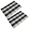 thumbnail image 1 of 2X Cotton Plaid Rugs, Check Rug,23.6Inch X35.4Inch,Checkered Outdoor Rug (Black and White Porch Rugs), 1 of 8