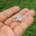 thumbnail image 3 of Earth Gems Jewelry Natural Rainbow Moonstone Ring 925 Sterling Silver Gemstone Statement Ring for Women, 3 of 10
