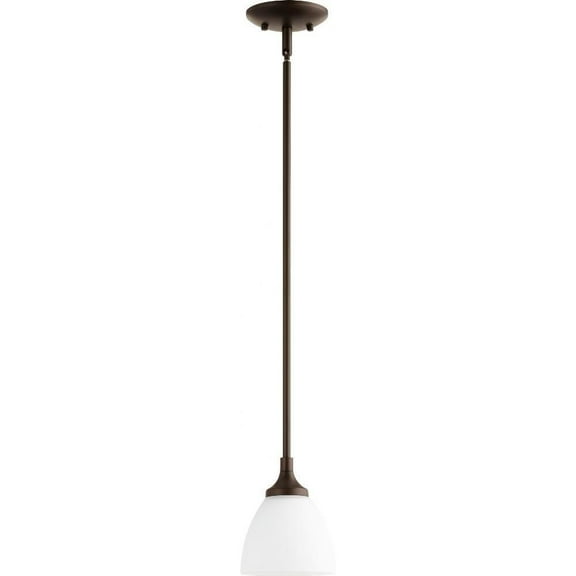 Kirkby Oaks 1 Light Mini Pendant in Bailey Street Home Home Collection Style 5.5 inches Wide By 7 inches High-Oiled Bronze Finish-Satin Opal Glass