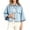 Light blue, variant on Womens 3/4 Sleeve Cropped Denim Jackets Casual Button Down Loose Coat with Pockets