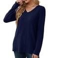 thumbnail image 5 of VISALY V Neck Pullover Sweater Ribbed Long Sleeve Tops Long Sleeve Shirts Casual Fall Tops Lightweight Sweaters Fashion Clothes Casual Sweaters Sweatshirts Loose Fit Hoodie Baggy Sweaters Bu1 L, 5 of 5