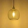 thumbnail image 5 of KAYYELAMP 3.9ft Adjustable Cord H-Type Track Pendant E12 Mini Brass Base Black Hollow Rounded Shade Retro Hanging Light for Kitchen Farmhouse 1 Pcs(No Bulb, Track), 5 of 7