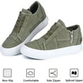 thumbnail image 3 of JENN ARDOR Women's Hidden Wedge Canvas Sneakers Slip on Platform Walking Shoes with Side Zipper, 3 of 6
