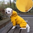 thumbnail image 6 of Runkheen Waterproof Hooded Personalized Dog Raincoat, Custom Name Text Puppy Jacket with Reflective Strap & Leash Hole, Small Medium Dogs, Size M,Blue, 6 of 9