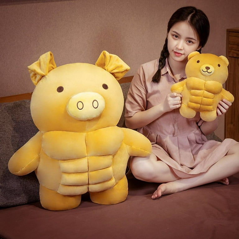 Sunflower Pig & Lion Plush Toys Stuffed Cute Expression Bear Face Animal  Doll Cartoon Soft Pillow