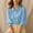 *Blue, variant on ClodeEU Women's Striped Collared 3/4 Sleeve Puff Sleeve Button Shirt, Elegant Blouse for Office and Casual Wear Blue,Women's Plus L