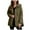 Army Green, variant on Women's Heavyweight Quilted Hooded Puffer Winter Jacket with Adjustable Waist (White, M)