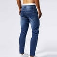 thumbnail image 6 of YLSDY Fashion Men's Stretch Distressed Destroyed Jeans Ripped Skinny Slim Fit Straight Leg Fashion Cargo Denim Pants Blue 34, 6 of 9