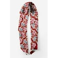 thumbnail image 2 of Bimba Red Damask Ikat Printed Pure Silk Scarf For Hair Neck Head Bandanas For Women 40 x 40 Inches, 2 of 6