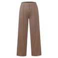 thumbnail image 3 of iHPH7 Women's Wide Leg Pants High Waisted Wide Leg Pants for Women Baggy Pants Elastic Waist Pants for Women Pull On Pants for Women Flowy Pants for Women Travel Pants Coffee L, 3 of 4
