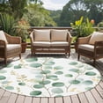 thumbnail image 4 of Round Rugs 5Ft, Eucalyptus Leaves Round Area Rug Washable Indoor Throw Carpet, Green Gold Spring Botanical Branch Soft Non Slip Circle Rug for Cabinet Bathroom Home Decor Aesthetic, 4 of 8